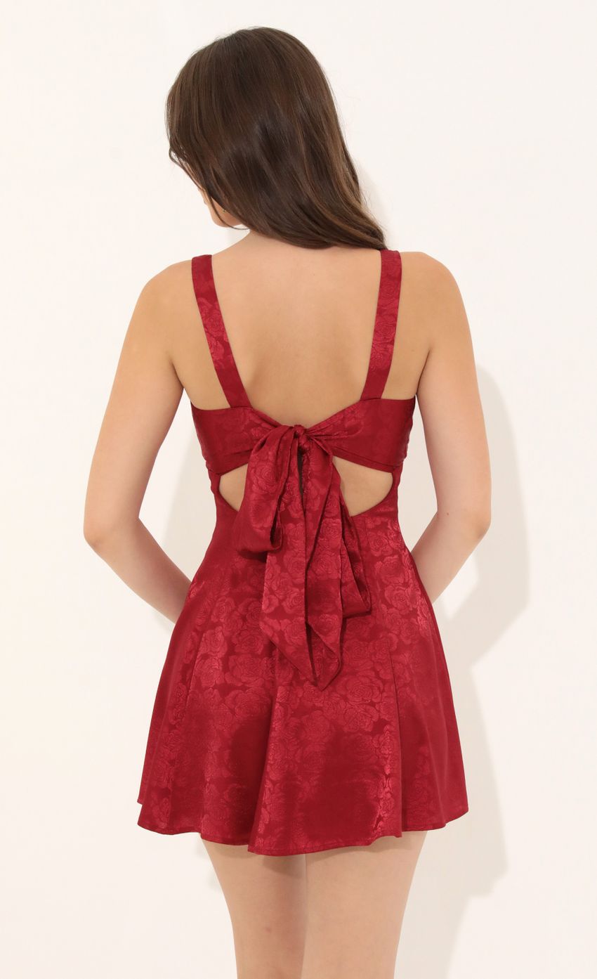 Vestido de lantejoulas florais com laço em linha A em marfim