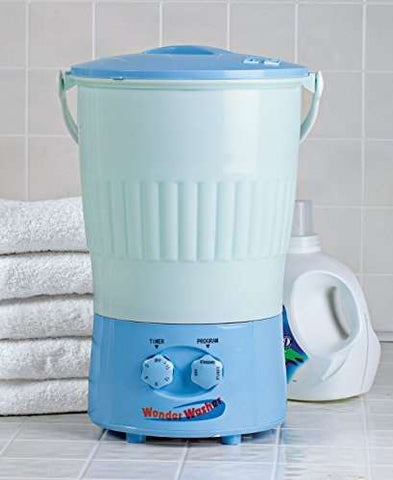 Nova Mini Máquina de Lavar Bivolt - Frete Grátis - Cor Azul + 1 Balde Extra