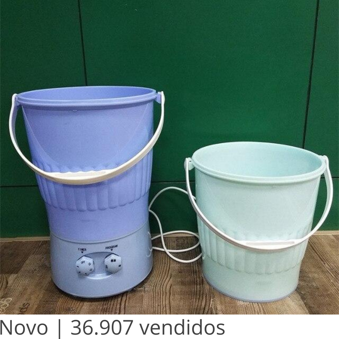 Nova Mini Máquina de Lavar Bivolt - Frete Grátis - Cor Azul + 1 Balde Extra