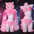 Lingerie Cosplay de Gato de Pelúcia Rosa - EXCLUSIVO