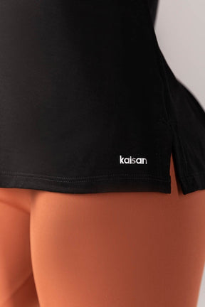 Blusa com Dobra na Manga (Preto) | Ref: K4346-A