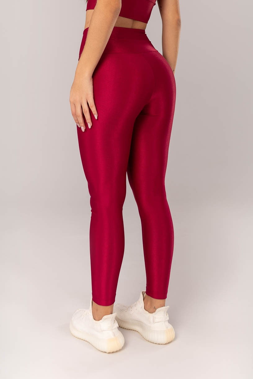 Calça Legging Básica Canelada (Cereja) | Ref: K4190-D