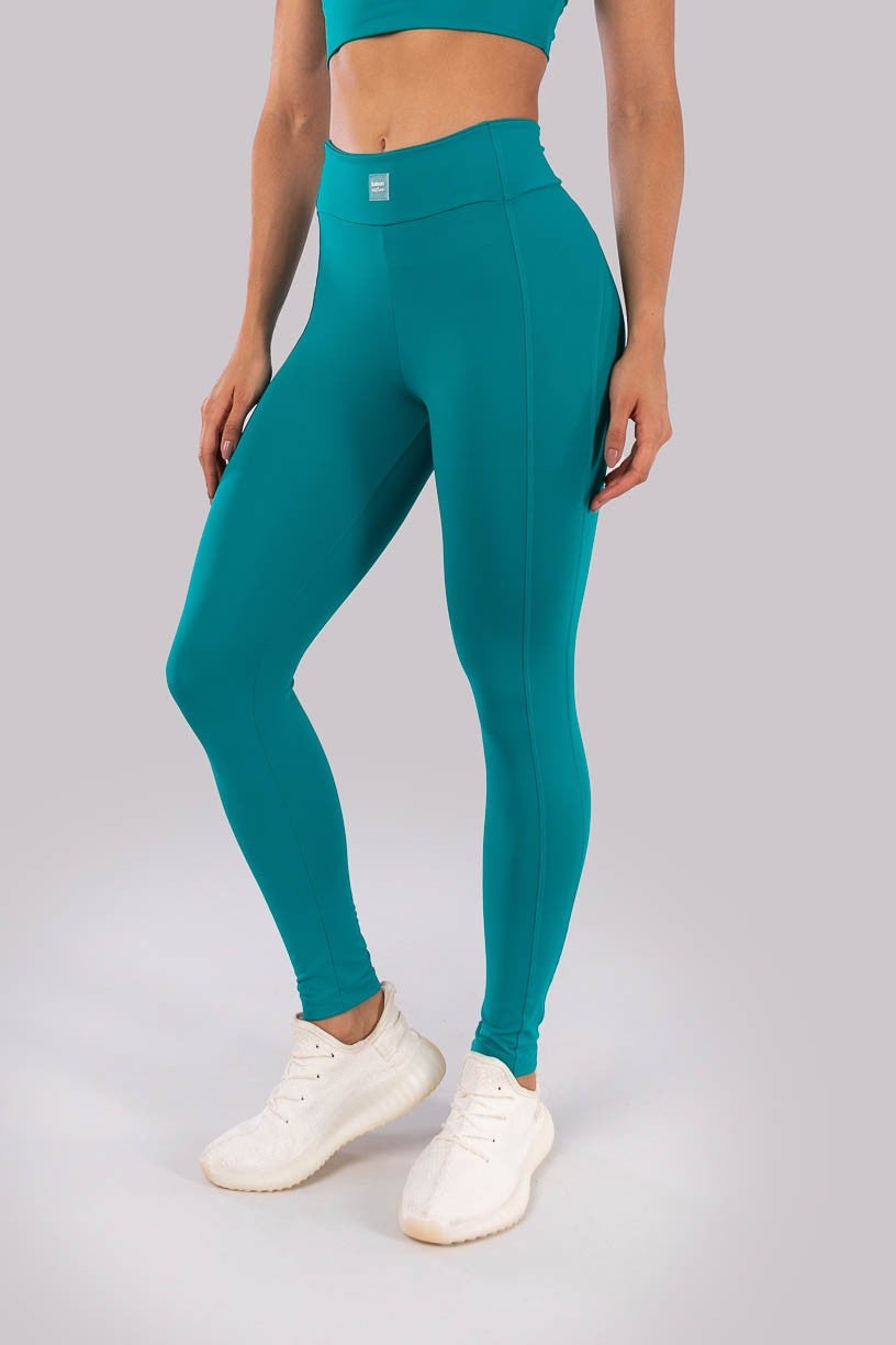 Calça Legging com Recortes e Emborrachado (Jade) | Ref: K4266-D