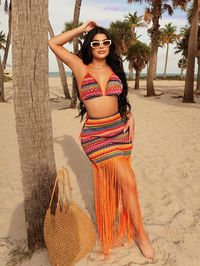 Conjunto Feminino Praia Havaianos Verão 3 Pçs