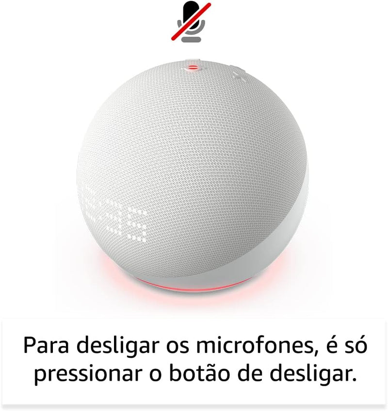 Echo Dot 5ª geração com Relógio | Smart speaker com Alexa | OFERTA DIA DAS MÃES