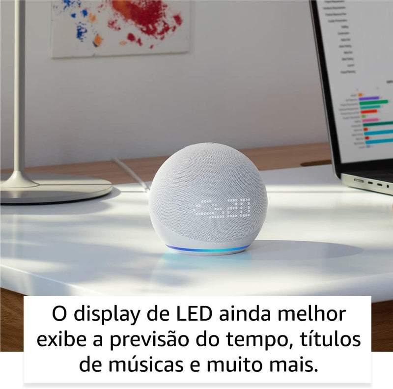 Echo Dot 5ª geração com Relógio | Smart speaker com Alexa | OFERTA DIA DAS MÃES