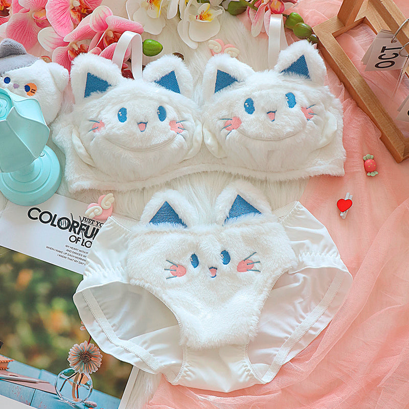 Conjunto de Lingerie Fofo de Gatinho Kawaii