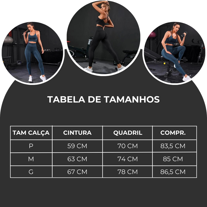 Conjunto Clean Fitness | Sem Costura | Cintura Alta