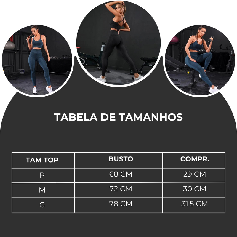 Conjunto Clean Fitness | Sem Costura | Cintura Alta