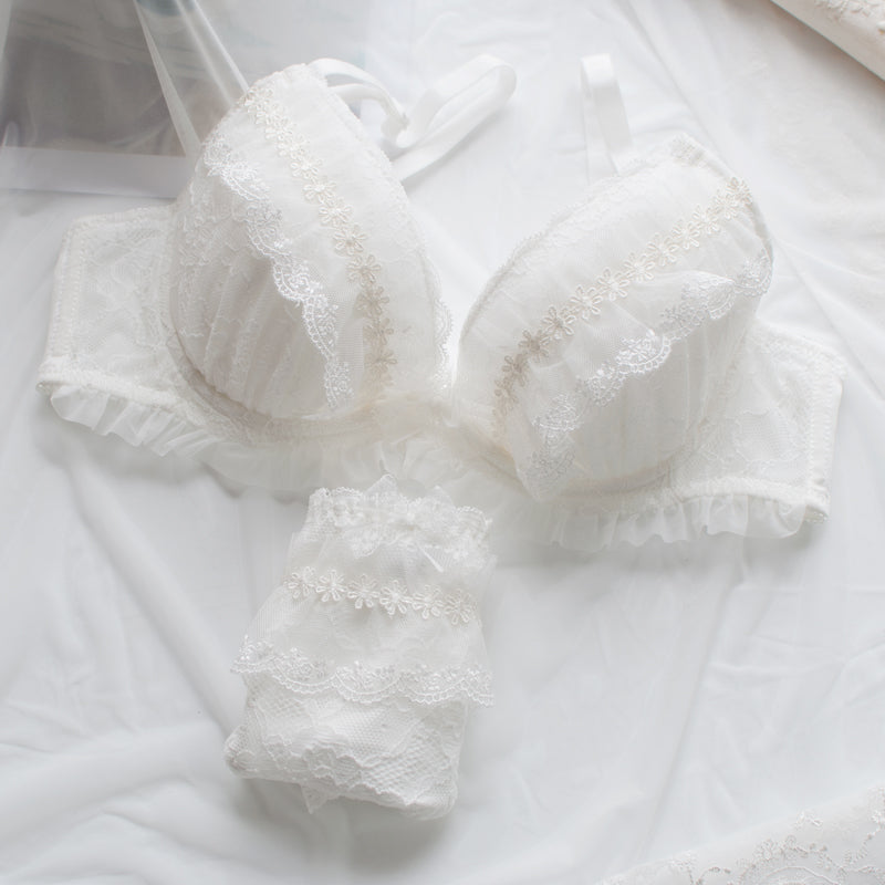 Kit C/ 3x Conjuntos de Lingerie de Renda Toque Macio