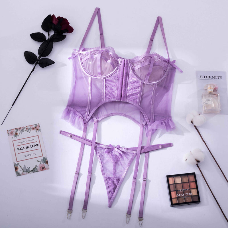 Conjunto de Lingerie Roxa