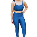 Conjunto Top + Legging Canelado Top Com Bojo Removível Costura Reforçada Academia Poliamida Premium Brilho Crossfit