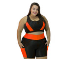 Conjunto Fitness Plus Size e Slim Top + Short c/ Bolso G GG XGG EXGG Modelo curve