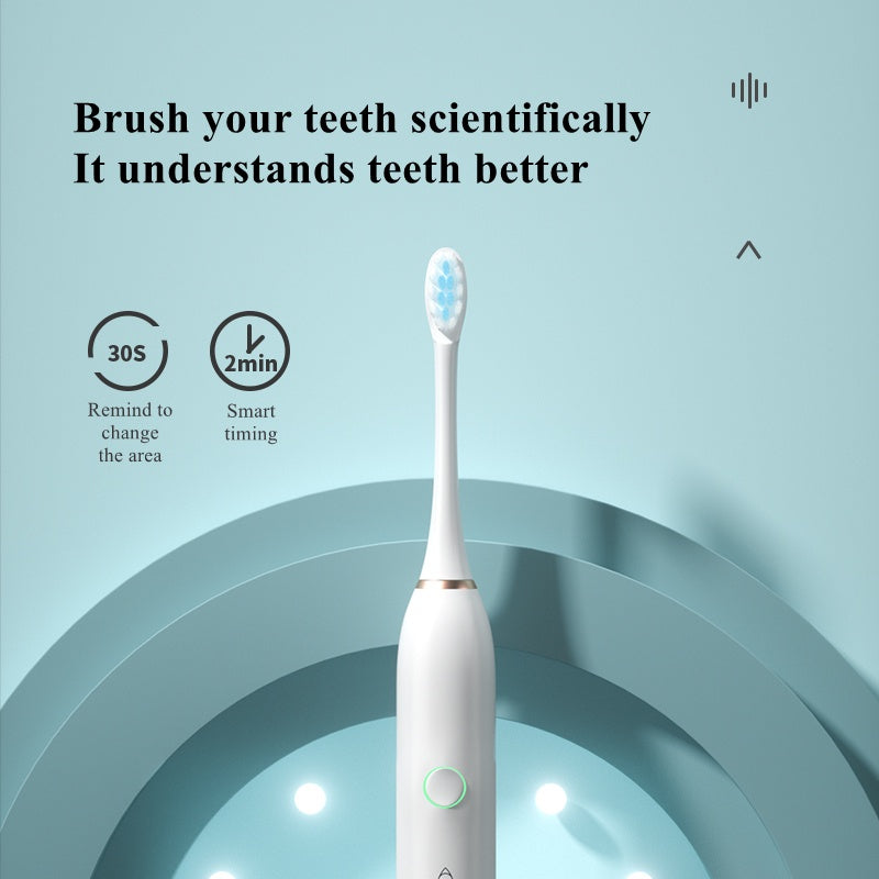 Escova Elétrica Recarregável à Prova D'Água com 6 Modos Inteligentes de Limpeza