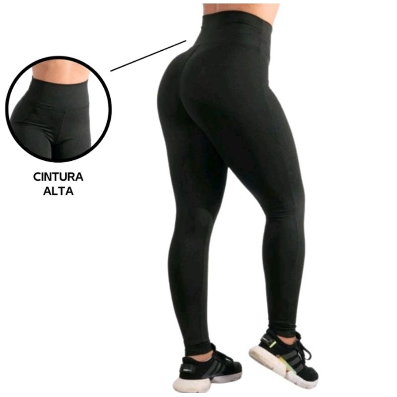 Calça legging flanelada Peluciada suplex macio por dentro cintura alta costura reforçada