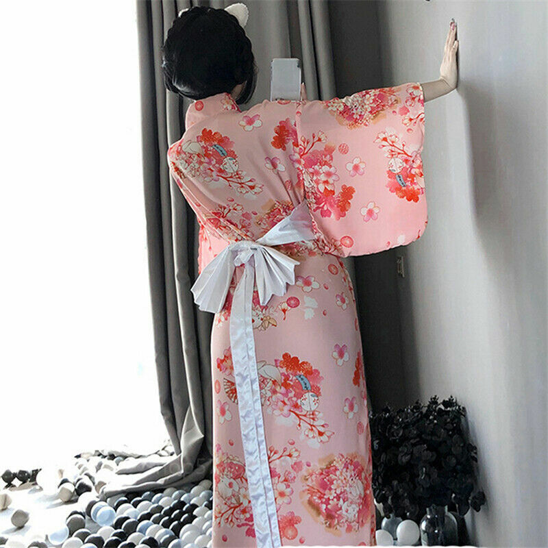 Sexy Kimono Floral em Seda