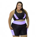 Conjunto Fitness Plus Size e Slim Top + Short c/ Bolso G GG XGG EXGG Modelo curve