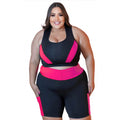 Conjunto Fitness Plus Size e Slim Top + Short c/ Bolso G GG XGG EXGG Modelo curve